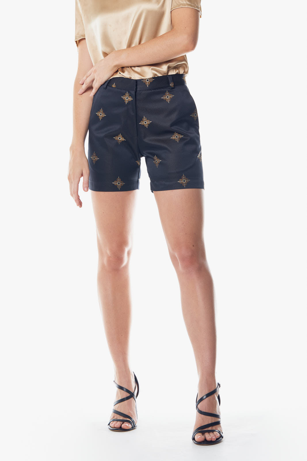 Black And Gold Shorts